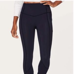 Lululemon All The Right Places Full Length Leggings in True Navy Size 4